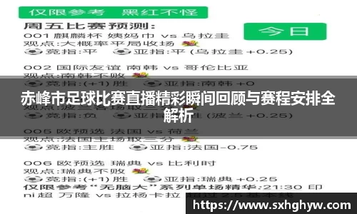 赤峰市足球比赛直播精彩瞬间回顾与赛程安排全解析